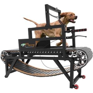 Dog Treadmill with Disc Brake, Resistance Adjustment & Paw-Friendly PE Slatmill - Heavy Duty Dog Treadmill for Large & Medium Dogs, Supports Up to 300 lbs, Easy to Move for Indoor & Outdoor Use