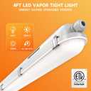 4FT LED Vapor Tight Lights, 60W 7800LM LED Vapor Proof Lights, 5000K, 0-10V Dimmable, IP65 Waterproof, AC 100-277V for Warehouse, Car Wash, Walk-in Freezer, Parking Garage, ETL Listed, 4 Pack