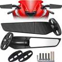 Motorcycle Mirrors Large Size Stealth Wind Wing Side Fit For 2025 Kawasaki Ninja 650/500/400/300,ZX6R/ZX10R/ZX4RR/ZX14R & Suzuki GSXR 1000/600/750