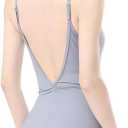 Ballet Leotards for Women, Backless Camisole Bodysuit With Adjustable Straps, Full Lining Dancewear (Blue, S)