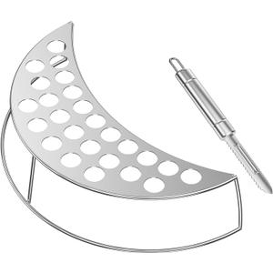 Skyflame Jalapeno Grill Rack, Stainless Steel Large Capacity Chili Pepper Holder with 25 Holes for Cooking Chicken Wings or Legs, for Most Charcoal Kettle/Ceramic Grills