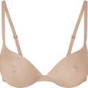 REORIA Women's Trendy Plunge Nipple Padded Comfortable Smoothing Supportive Underwire Push Up Bras ((34) 34C, Clay)