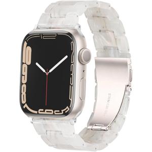 HOPO Compatible With Apple Watch Band 49mm 46mm 45mm 44mm 42mm 41mm 40mm 38mm Thin Light Resin Strap Bracelet With Stainless Steel Buckle Replacement For iWatch Series SE Series 10 9 8 7 Ultra 6 5 4 3 2 1 for Women Men