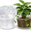 HKKZYT 12 Inch Clear Nursery Pots with Drainage and Sacuers, 4 Pack Plastic Pots for Plants Indoor Outdoor, Large Clear Pots for Flowers, Succulents (12inx4pcs)