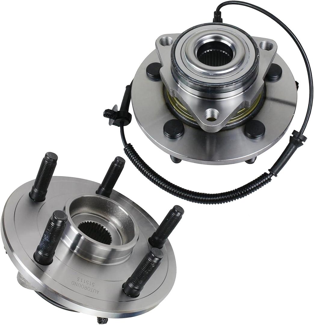 Autoround 515113 Front Wheel Hub and Bearing Assembly Fit for 2006 2007 2008 Dodge Ram 1500, 5 Lug w/ABS, Set of 2