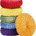 Yerliker 6 Pcs Floor Pillow Cushions 15inch Round Velvet Throw Pillows Colorful Flexible Cushions Alternative Pillows for Couch Chair Home Office Classroom Decor(Bright Color)
