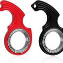 2pcs Pack of 3Keychain Spinner Toy, Keychain Spinner Portable Keychain Spinner Fidget Key Ring Spinner for Teens Adults Finger Exercise Anxiety Relief (Black, Red)