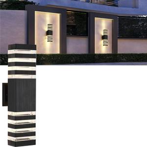 18inch LED Square Up & Down Wall Lights,24W Outdoor Wall Light 4000K Day White Aluminum Body Waterproof IP65 LED Exterior Light Fixtures Wall Mount for House Patio Garage Garden (18inch-1Pack)
