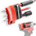 Magnetic Bit Holder for Milwaukee M12 Impact Driver & Drill - Milwaukee Bit Holder for M12 (Fits Model No 25xx (Gen2) ONLY!, Red Right Side)