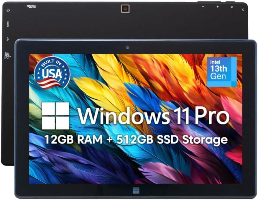 Fusion5 Built in USA 10.1 Windows 11 Professional Tablet PC FWIN232 PRO N5, 12GB RAM, 512GB SSD, Intel 13th Gen, Full HD Windows Tablet, USB C, HDMI
