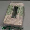 Rattan Tissue Box Cover Natural Woven Facial Napkin Holder Rectangular 10 x 6.1 x 4.1 Inch (White)