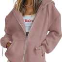 PRETTYGARDEN Women's 2026 Zip Up Y2K Hoodies Casual Long Sleeve Sweatshirts Fall Spring Track Jackets with Pockets (Large, Nutmeg)