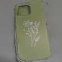 Green Flower Case for iPhone 13 Pro,Aesthetic Abstract Minimalism Floral Pattern,Soft TPU Full Cover Case for iPhone 13 Pro