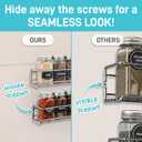 4 x Ultimate Hostess Spice Rack Wall Mounted 4 Tier Space-Saving Kitchen Spice Organizer for Seasonings Screw or Adhesive Hanging Wall Mount Hanging Spice Rack for Wall, Cabinet, Pantry Door
