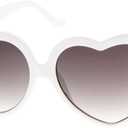 ZeroUV Oversized Heart Shaped Sunglasses UV400 Cute Trendy Love Fashion Eyewear for Women 52mm (White)