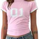 Imily Bela Womens Y2k Baby Tees Crop Letter Print T Shirt (M)