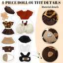 Simgoing 4 Set 17cm Doll Outfits Graduation Gift Suit Top Skirt Overalls Sweaters Hat Scarf Bag Maillard Style Doll Clothes Accessories for Dress up Set Adorable Outfits