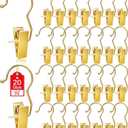 20 Pack Gold Boot Hangers for Closet, Hanger Clips Portable Travel Hangers Space Saving, Boot Clip Hooks for Hanging Clothes Pins Laundry Pants Hooks Towels Hat Bra Socks Jean