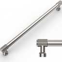 Amerdeco 10 Pack Brushed Satin Nickel Knurled Cabinet Pulls 10 Inch(254mm) Hole Center Kitchen Cabinet Handles Drawer Pulls Cabinet Hardware ZH0034