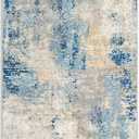 Lahome Modern Abstract Blue Bathroom Rug, 2x6 Washable Long Hallway Rug Soft Non Slip Blue Floor Accent Carpet Runner for Entryway Kitchen Laundry Room Doorway Bedroom