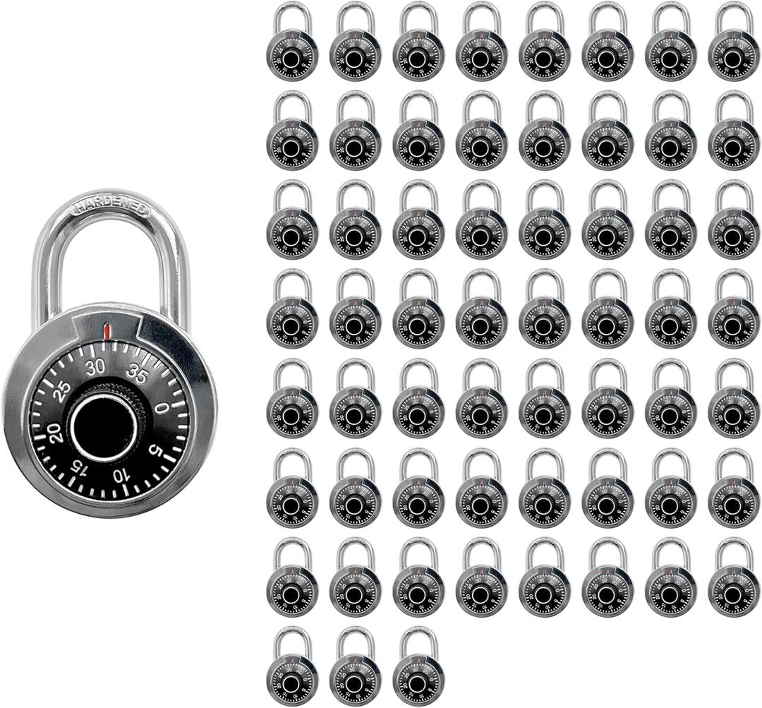 Combination Locker Lock, 60 Pack, Digital Combination Padlock for Toolbox, School and Gym Locker, Employee and Case, Black