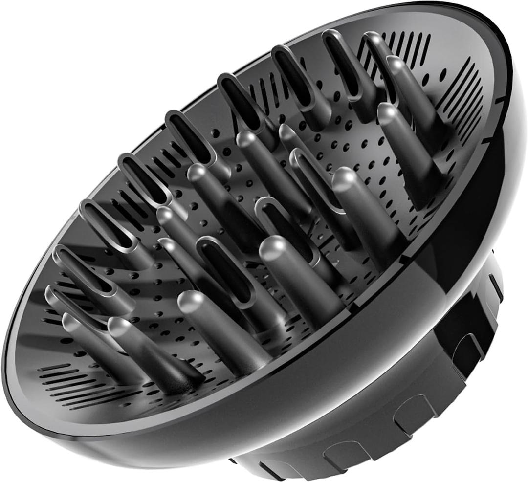 Diffuser Attachment for Hair Dryer, Hair Diffuser for Curly Hair, Universal Diffuser for 1.4-2.6" Hair Blow Dryer Long Thick Curly Wavy Hair, Black