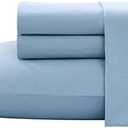 Nautica - Twin XL Bed Sheets, Cotton Percale Bedding Set with Matching Pillowcase, Crisp & Cool, Fully Elasticized, Dorm Essentials (Solid Light Blue)