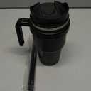 ALOUFEA 20 oz Insulated Coffee Mug Tumbler with Handle, Stainless Steel Travel Mug Tumbler with Lid and Straw,Double Wall Vacuum Leak Proof Ice Coffee Thermal Cup, Black