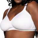 Vanity Fair Women's Full Figure Wireless Bra, Extended Side & Back Smoothing, Lightly Lined Cups Up to DDD (38D, White)