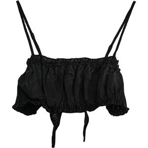 Women's Summer Casual Tie Back Open Back Crop Cami Tops, Size L