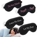 4 Pack Eye Mask for Sleeping Silky Funny Soft Satin Sleep Shade Cover Blindfold with Elastic Strap Travel Nap Blackout for Women Men