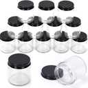 Swpeet 12 Packs 4 oz - 120ML Transparent Glass Jar with Black Lid Assortment Kit, Round Containers Cosmetic Glass Jars with Lids Travel Jars Cosmetic Containers for Cream, Lotion