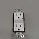 GE UltraPro Grounding Duplex Outlet with LED Guide Light, In Wall Receptacle, Tamper Resistant Outlets, Soft Glow Light, Sensor Light, 15A / 125VAC, UL Listed, White, Wallplate not included, 40967