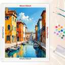 Venice Canal Paint by Numbers Kit for Adults - DIY Watercolor Scene Painting on Canvas 16x20 Inches, Acrylic Paint Set, Suitable for Beginners, Ideal for Home Decoration or Gifts