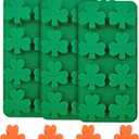 Silicone Shamrock Mold St Patrick's Chocolate Molds 3 pcs for Ice, Candy, Resin, Sugar Craft Cake Decoration, Cupcake Topper, Polymer Clay
