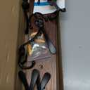 32.2'' Large Coat Rack Wall Mount Coat Hooks Coat Hanger with 8 Metal Black Triple- Hooks Brown Pine Real Wood Plank Hat Rack for Wall Hooks for Hanging Coat Hat Jacket