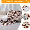 Waterproof Pet Blanket,Dog Bed Covers Small Throw for Puppy Cats Stylish Jacquard Pets Couch Sofa Furniture Protection Washable Reversible Covers (Coffee Check,XS)