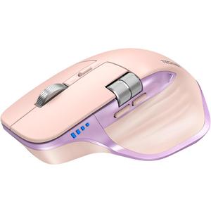 TECKNET Wireless Mouse, Bluetooth Mouse (BT5.3/5.0 & 2.4G) Rechargeable Ergonomic Optical Mouse with 6 Adjustable DPI, Side Scroll, USB A Receiver, 7 Buttons, Wide Compatibility - Pink & Purple