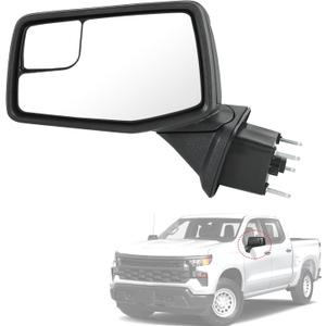 Door Mirror Left Driver Side Replacement For Chevy Silverado 1500 2019-2024, Replace GM1320583 Black 5Pins