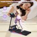SUOUER Compact Walking Pad Treadmill with Handle Bar and Incline for Home
