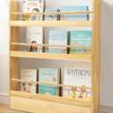 SUMGAR Kids Bookshelf for Kids Rooms Nursery Book Shelves Toddler Baby Montessori Bookcase for Bedroom Reading Nook Childrens Wooden Book Storage Organizer Rack for Girls Boys Daycare 3 Tier