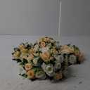 NUPTIO 6 Pieces Champagne White Fake Flower Ball Arrangement Bouquet 15 Heads Plastic Roses with Base, Suitable for Wedding Centerpiece Flower Rack for Parties Home Dcor