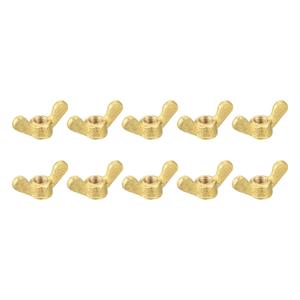 uxcell Brass Wing Nuts, M8 Butterfly Nut Hand Twist Tighten Fasteners for Furniture, Machinery, Electronic Equipment, 10Pcs