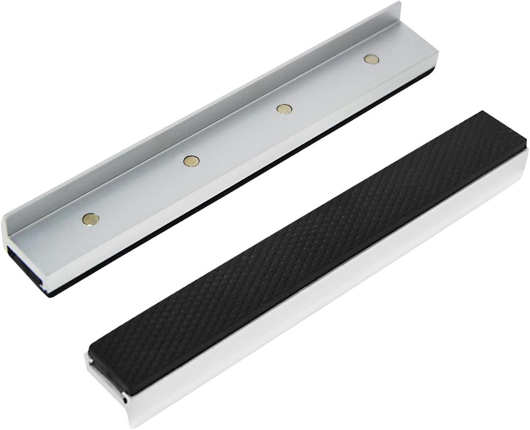 Magnetic Aluminum Vice Jaws, 1 Pair Universal Aluminum Vise Jaws with Rubber Pads, Clamp Soft Jaws for Woodworking, DIY Making, Metalworking (8inch)