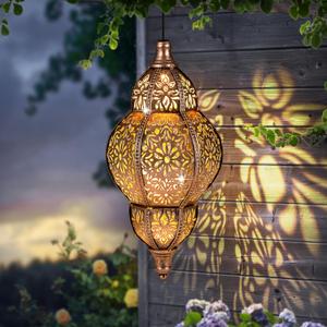 Solar Lanterns Outdoor Waterproof, Hanging Solar Lantern Garden Decor, Decorative Garden Lights for Yard, Patio, Lawn, Porch, Mother's Day Gifts (Moroccan)