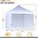 HLong 10x10 Heavy Duty Pop-Up Canopy Tent with 4 Sidewalls Commercial Grade, White