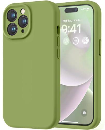 LOVE 3000 Designed for iPhone 14 Pro Case, Premium Silicone with [Soft Anti-Scratch Microfiber Lining] Shockproof Protective Phone Case for Men Women Girls 6.1", Cedar Green