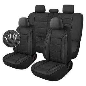 kvs 3D Air Mesh Car Seat Covers Full Set, Breathable Split Bench Compatible Seat Covers for Cars, Universal Car Interior Covers for Most Sedan Truck SUV Vans(Black)