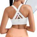 RUNNING GIRL Sports Bras for Women,Padded Strappy Sports Bras Criss-Cross Back Medium Support Sports Bras with Removable Cups M
