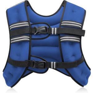 ZELUS Weighted Vest, 16lb Weight Vest with Reflective Stripe for Workout, Strength Training, Running, Fitness, Muscle Building, Weight Loss, Weightlifting (Blue)